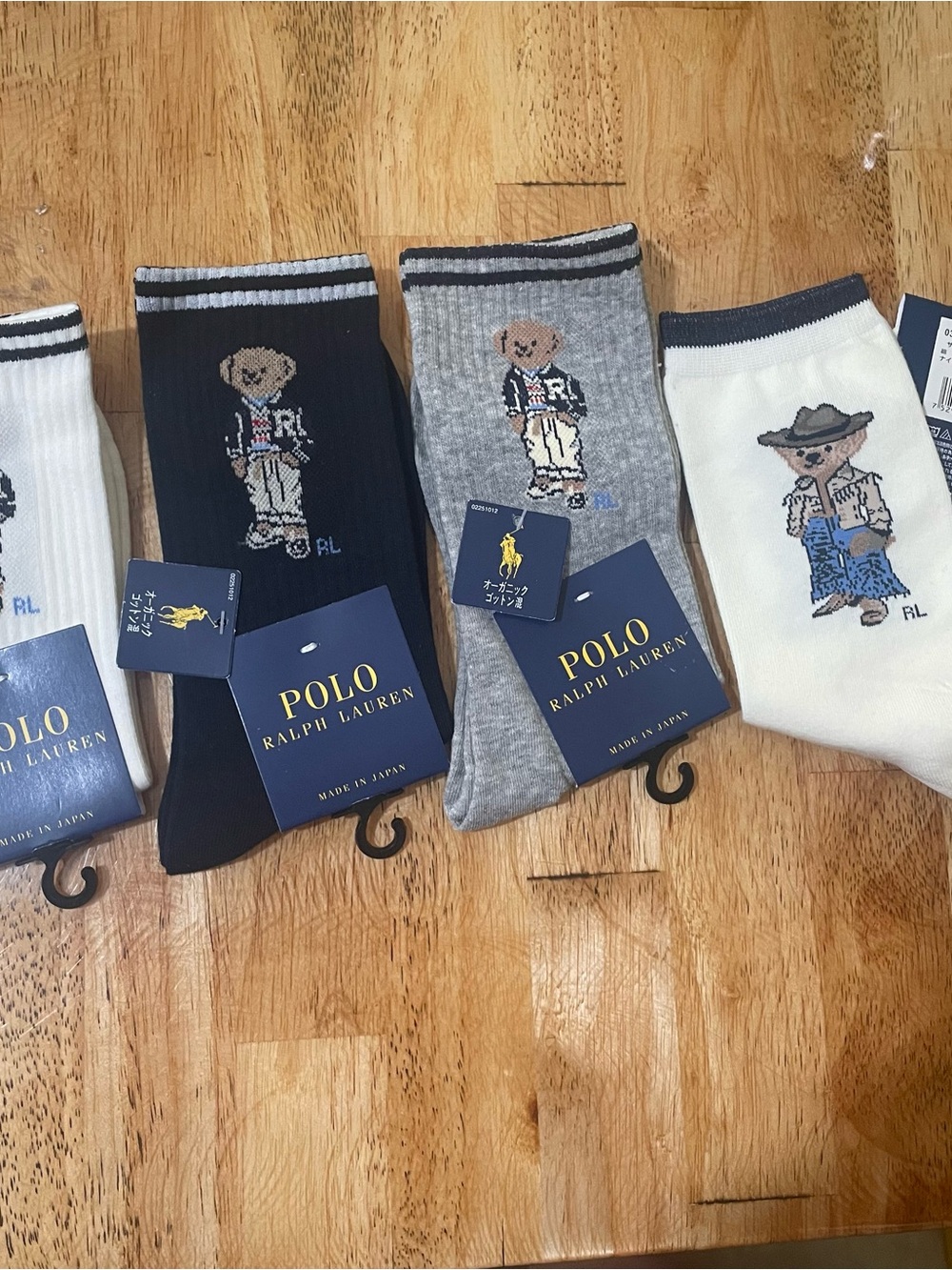 Ralph Lauren Polo Bear Crew Socks - Navy, Gray, White